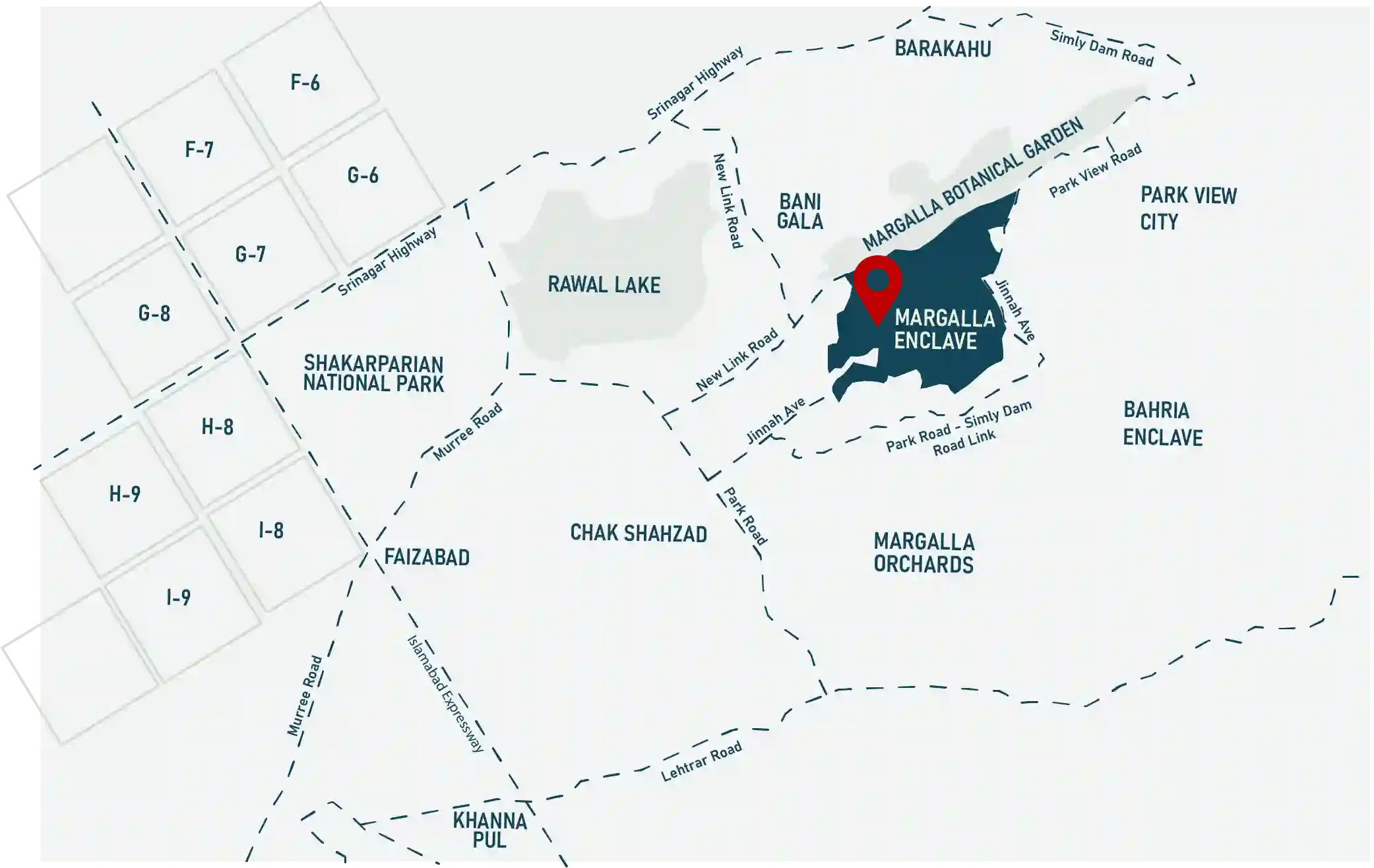 Margalla Enclave Location Map